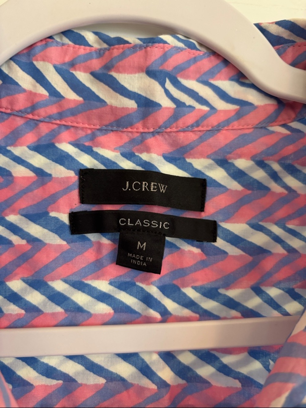 J. Crew Pink & Blue Chevron Button-Down Shirt - Picture 2 of 7